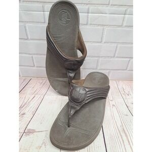 Fitflop Fit Flop Size 7 Brown Patent Slide Flip Flop Sandals